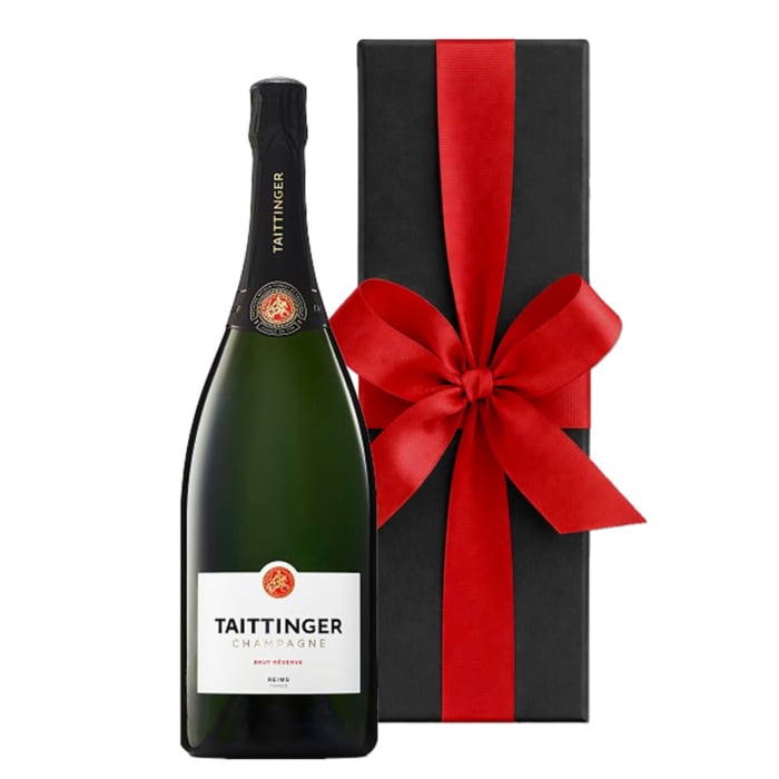 Personalised TAITTINGER Brut Reserve Champagne Magnum - In Black Presentation Box