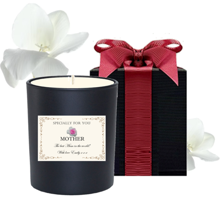 Noir Personalised Scented Candle in Black Gift Box - Specially For You Gift