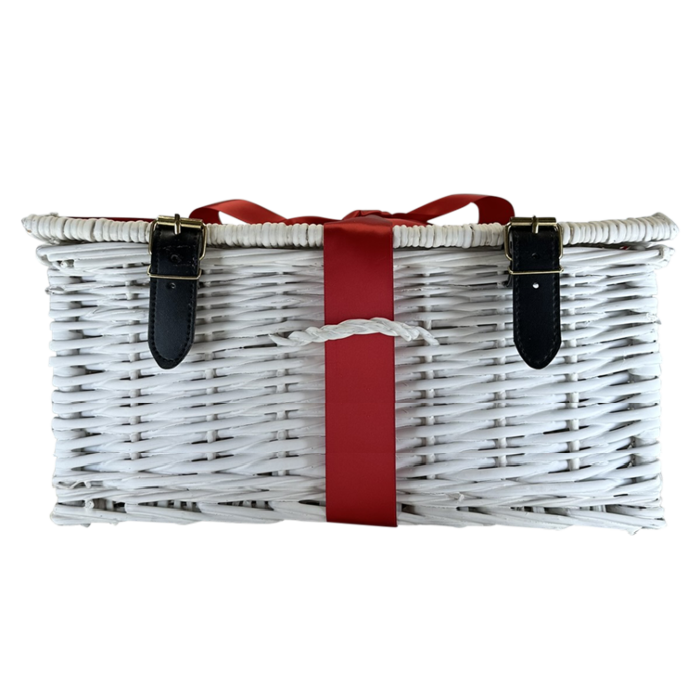 Create A Luxury Corporate Hamper - White Wicker For Up to 6 items (One Bottle Max)