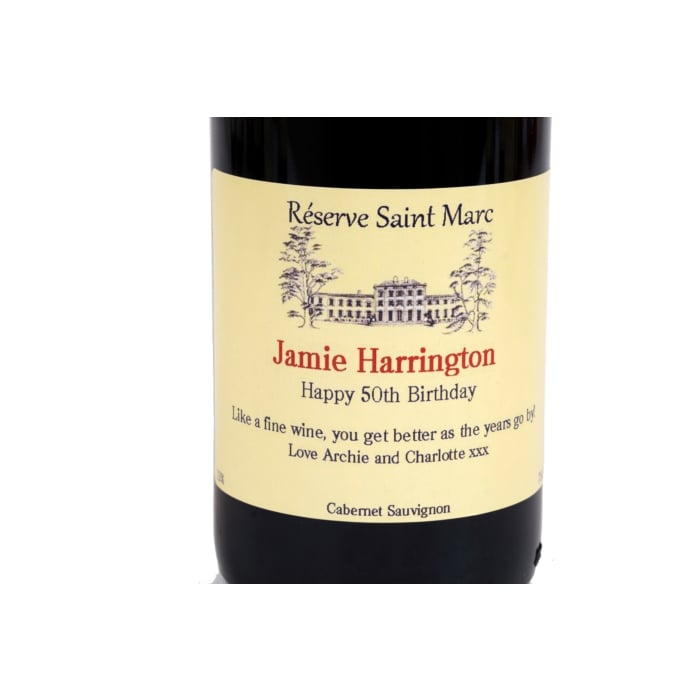 2 x Signature Personalised Cabernet Sauvignon Red Wine - St. Marc, Languedoc South of France