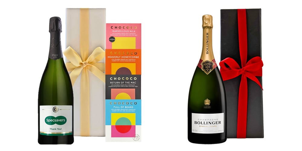 Champagne Magnums with gift boxes and artisan chocolates