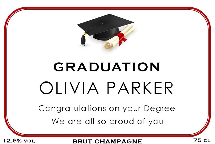 graduation-personalised-champagne-label-with-graduation-hat