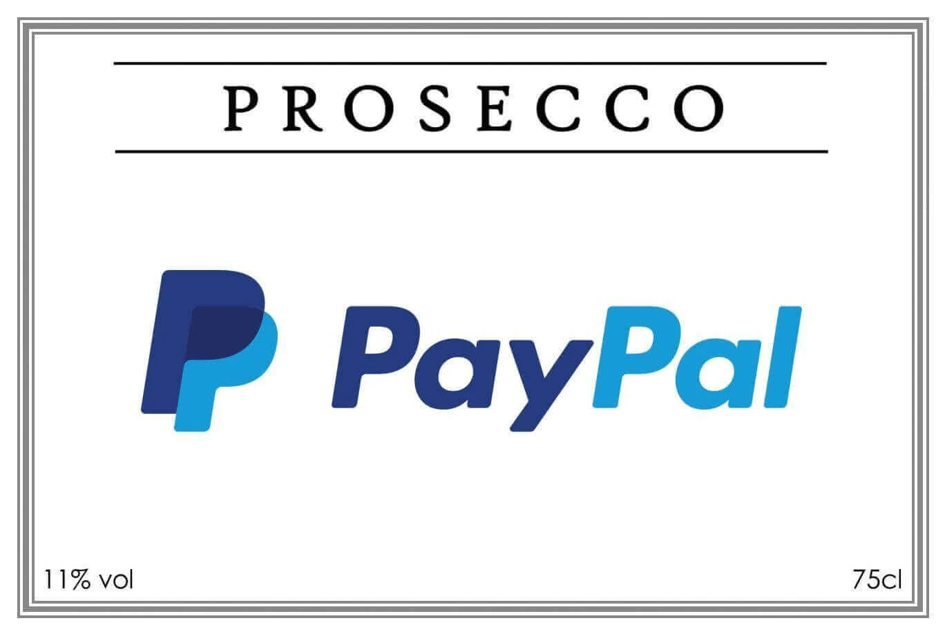 Paypal Branded Prosecco Label